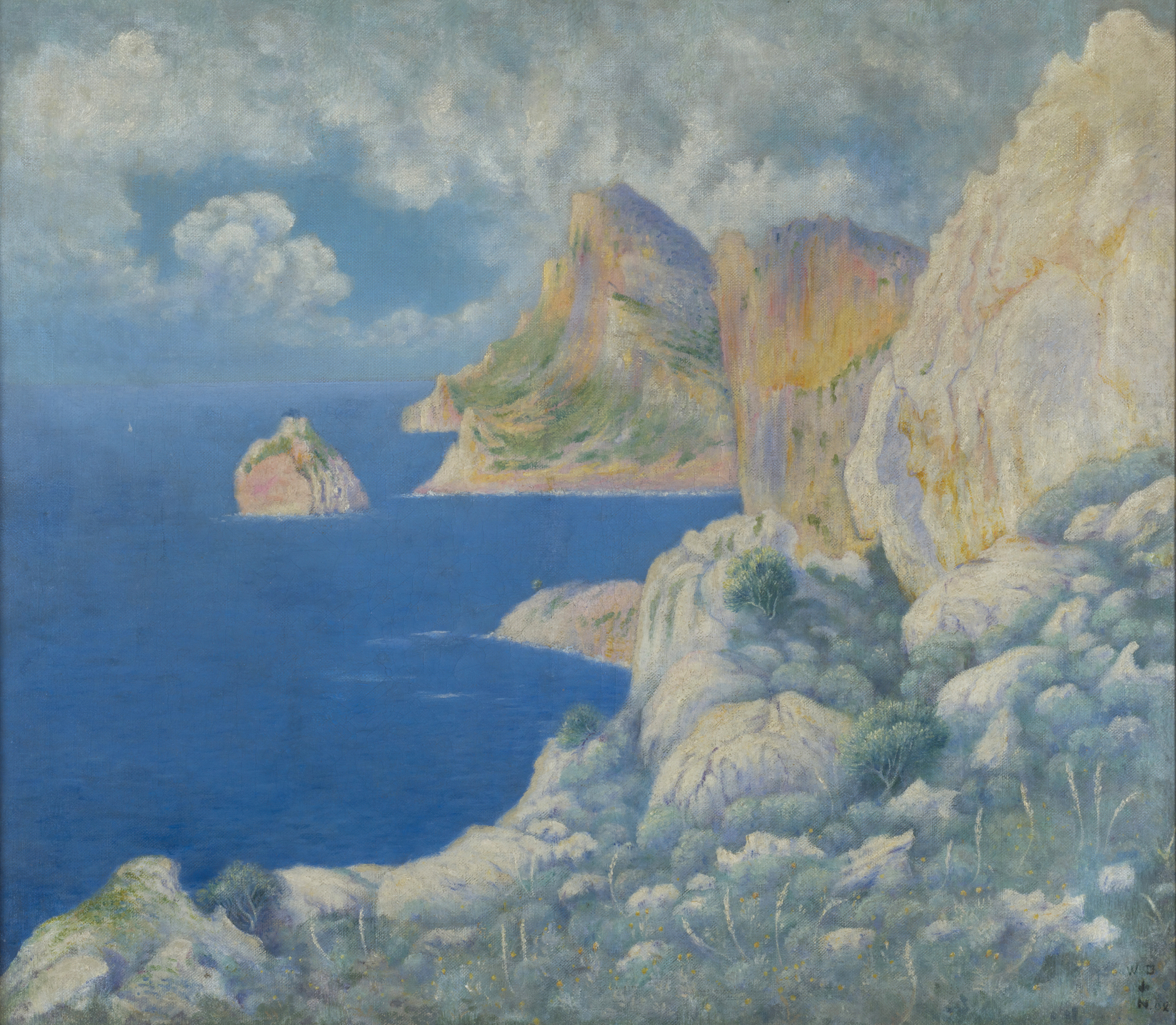 William Degouve de Nuncques Vers le Cap Formentor, 1902, huile sur toile, vente Symbolisme européen, Bonhams Cornette de Saint Cyr, 07 novembre 2024, (c) photo courtesy Bonhams Cornette de Saint-Cyr, Boombartstic Art Magazine