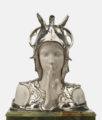 Collections d'Arts décoratifs du Musée Art & Histoire de Bruxelles, Charles Van Der Stappen, Sphinx mystérieux , 1897, Bruxelles, ivoire et argent, (c) photo Musée Art & Histoire, Boombartstic Art Magazine